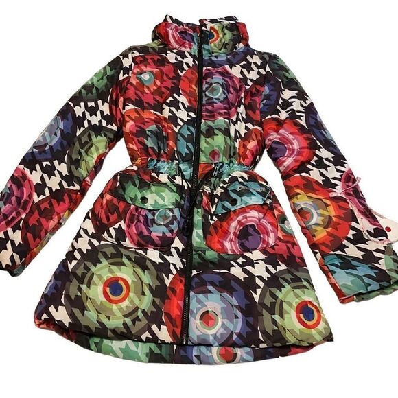 Desigual Girls’ Multicolor Puffer Jacket, 13/14. Easily fits XS Woman. Ski, wint - Picture 8 of 10